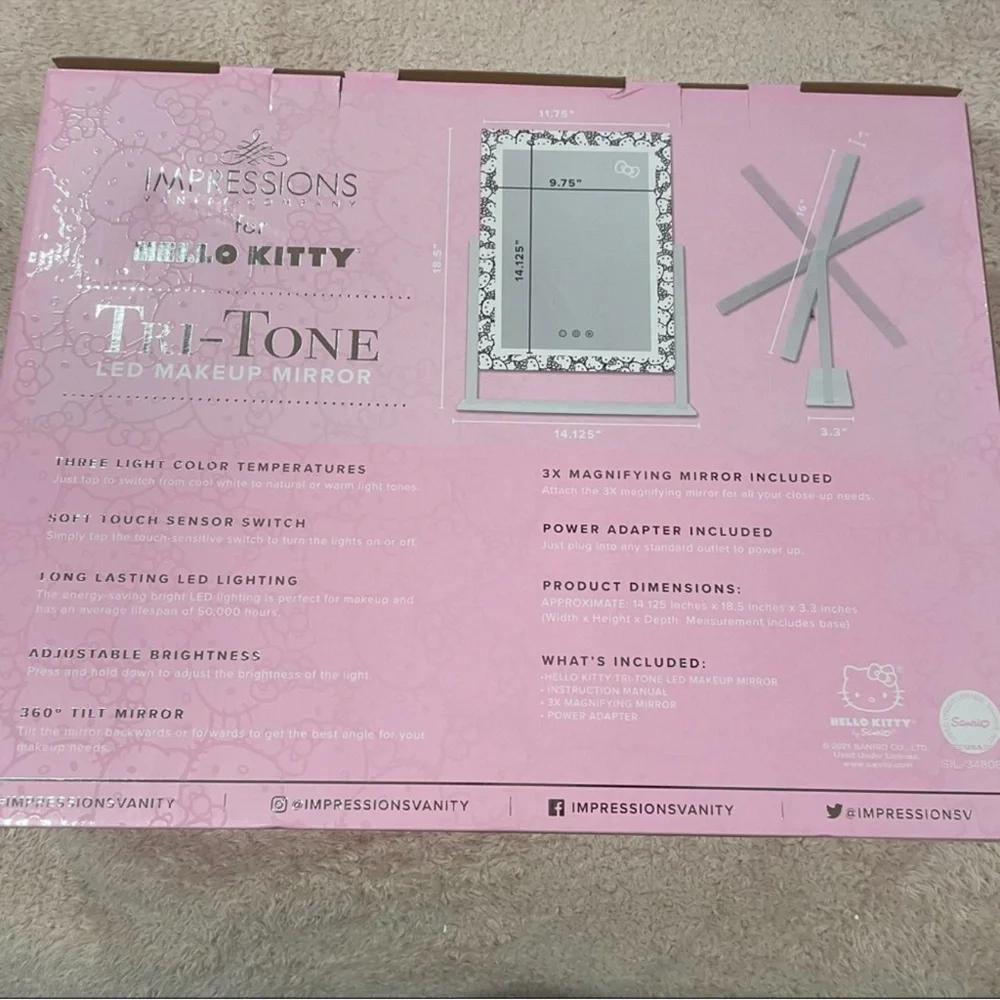 Impressions Hello Kitty LED Tri-Tone Makeup Mirror.